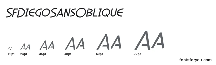 Размеры шрифта SfDiegoSansOblique