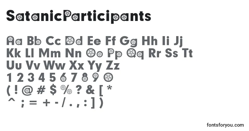 Шрифт SatanicParticipants – алфавит, цифры, специальные символы