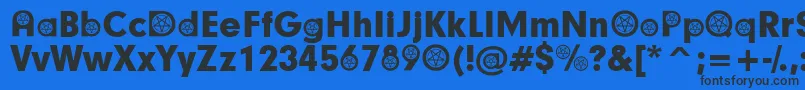 SatanicParticipants Font – Black Fonts on Blue Background
