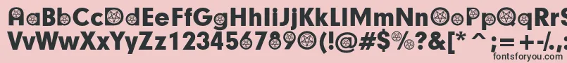 フォントSatanicParticipants – ピンクの背景に黒い文字
