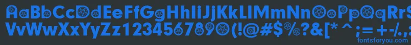 SatanicParticipants-Schriftart – Blaue Schriften auf schwarzem Hintergrund