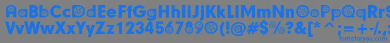 SatanicParticipants Font – Blue Fonts on Gray Background