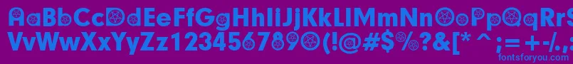 SatanicParticipants-Schriftart – Blaue Schriften auf violettem Hintergrund