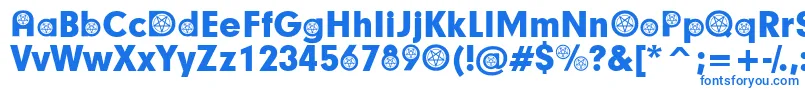 Шрифт SatanicParticipants – синие шрифты на белом фоне