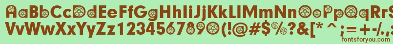 SatanicParticipants-fontti – ruskeat fontit vihreällä taustalla