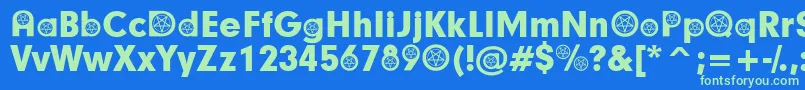 SatanicParticipants Font – Green Fonts on Blue Background