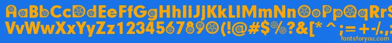 SatanicParticipants Font – Orange Fonts on Blue Background