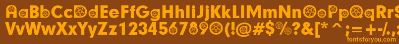 SatanicParticipants Font – Orange Fonts on Brown Background
