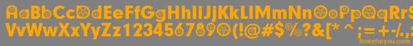 SatanicParticipants-Schriftart – Orangefarbene Schriften auf grauem Hintergrund