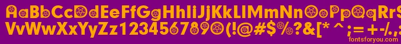 Шрифт SatanicParticipants – оранжевые шрифты на фиолетовом фоне