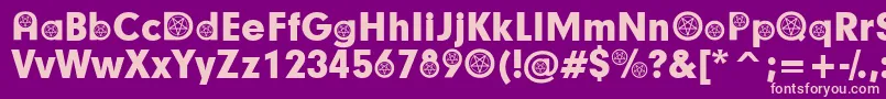SatanicParticipants-fontti – vaaleanpunaiset fontit violetilla taustalla