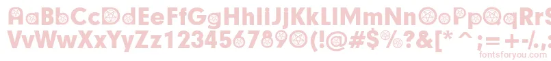SatanicParticipants-fontti – vaaleanpunaiset fontit valkoisella taustalla