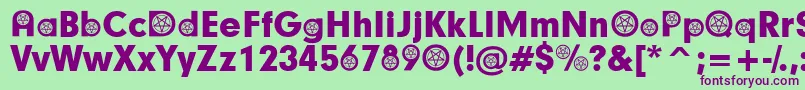 SatanicParticipants Font – Purple Fonts on Green Background
