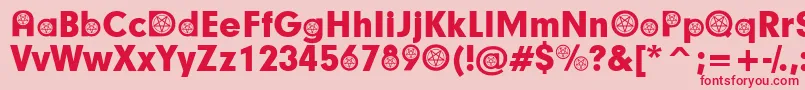 SatanicParticipants-fontti – punaiset fontit vaaleanpunaisella taustalla