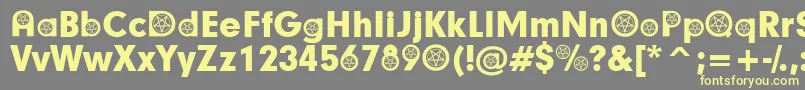 SatanicParticipants-fontti – keltaiset fontit harmaalla taustalla