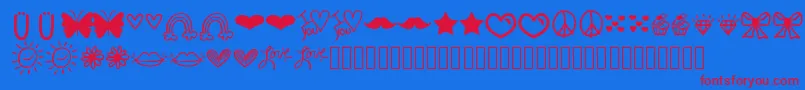 Vbdings Font – Red Fonts on Blue Background