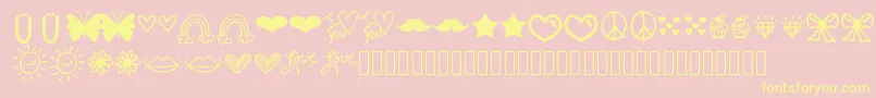 Vbdings Font – Yellow Fonts on Pink Background