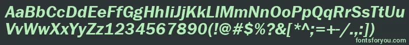 FranklingothdemicttItalic Font – Green Fonts on Black Background