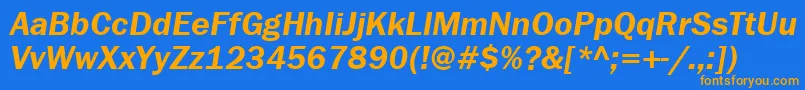 FranklingothdemicttItalic Font – Orange Fonts on Blue Background