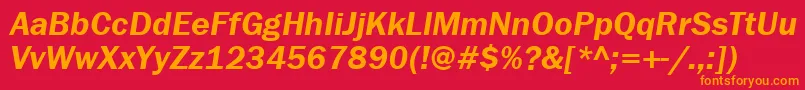 fuente FranklingothdemicttItalic – Fuentes Naranjas Sobre Fondo Rojo