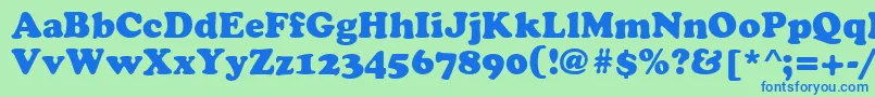 Шрифт Cyrilliccooper – синие шрифты на зелёном фоне