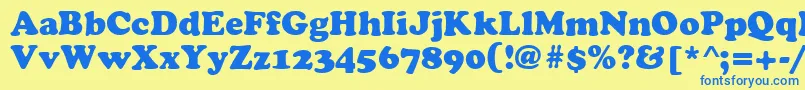 Cyrilliccooper Font – Blue Fonts on Yellow Background