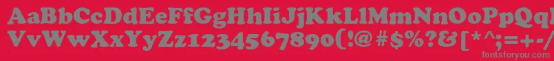 フォントCyrilliccooper – 赤い背景に灰色の文字