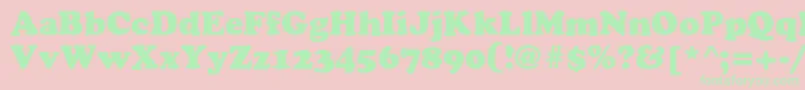 Cyrilliccooper Font – Green Fonts on Pink Background