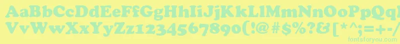 Cyrilliccooper Font – Green Fonts on Yellow Background