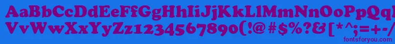 Cyrilliccooper Font – Purple Fonts on Blue Background