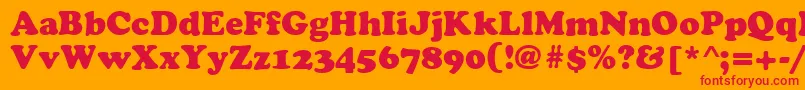 Cyrilliccooper Font – Red Fonts on Orange Background