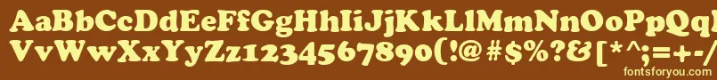 Cyrilliccooper Font – Yellow Fonts on Brown Background