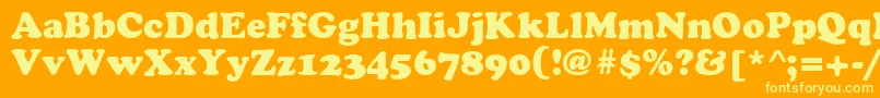 Cyrilliccooper Font – Yellow Fonts on Orange Background
