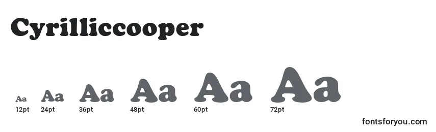 Размеры шрифта Cyrilliccooper