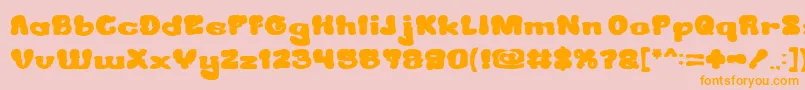 CreamyButterBold Font – Orange Fonts on Pink Background