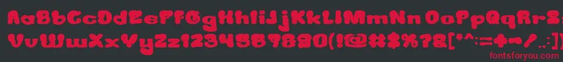 フォントCreamyButterBold – 黒い背景に赤い文字