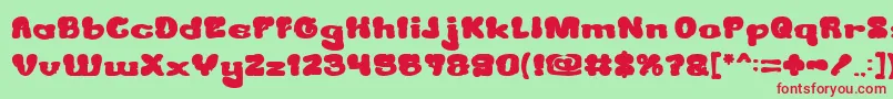 Czcionka CreamyButterBold – czerwone czcionki na zielonym tle