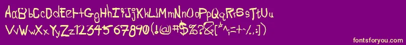 711Slurpie Font – Yellow Fonts on Purple Background