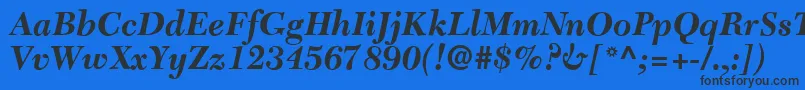 Шрифт C651RomanBolditalic – чёрные шрифты на синем фоне