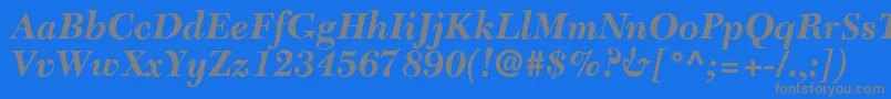 C651RomanBolditalic Font – Gray Fonts on Blue Background