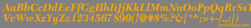 C651RomanBolditalic-fontti – oranssit fontit harmaalla taustalla