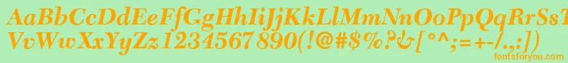C651RomanBolditalic Font – Orange Fonts on Green Background