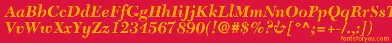 フォントC651RomanBolditalic – 赤い背景にオレンジの文字