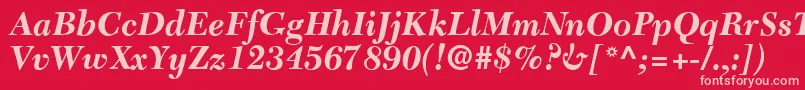 フォントC651RomanBolditalic – 赤い背景にピンクのフォント