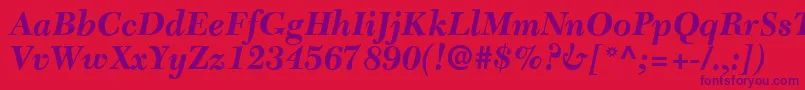 Police C651RomanBolditalic – polices violettes sur fond rouge