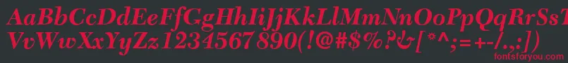 C651RomanBolditalic Font – Red Fonts on Black Background