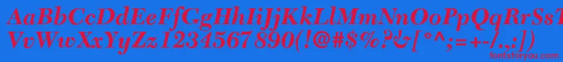 C651RomanBolditalic Font – Red Fonts on Blue Background