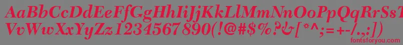フォントC651RomanBolditalic – 赤い文字の灰色の背景