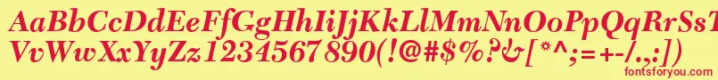 C651RomanBolditalic Font – Red Fonts on Yellow Background
