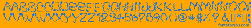 MonicasDress Font – Blue Fonts on Orange Background